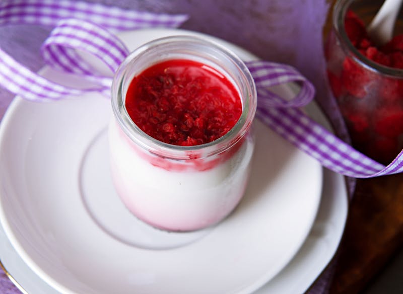 Panna cotta with berry compote